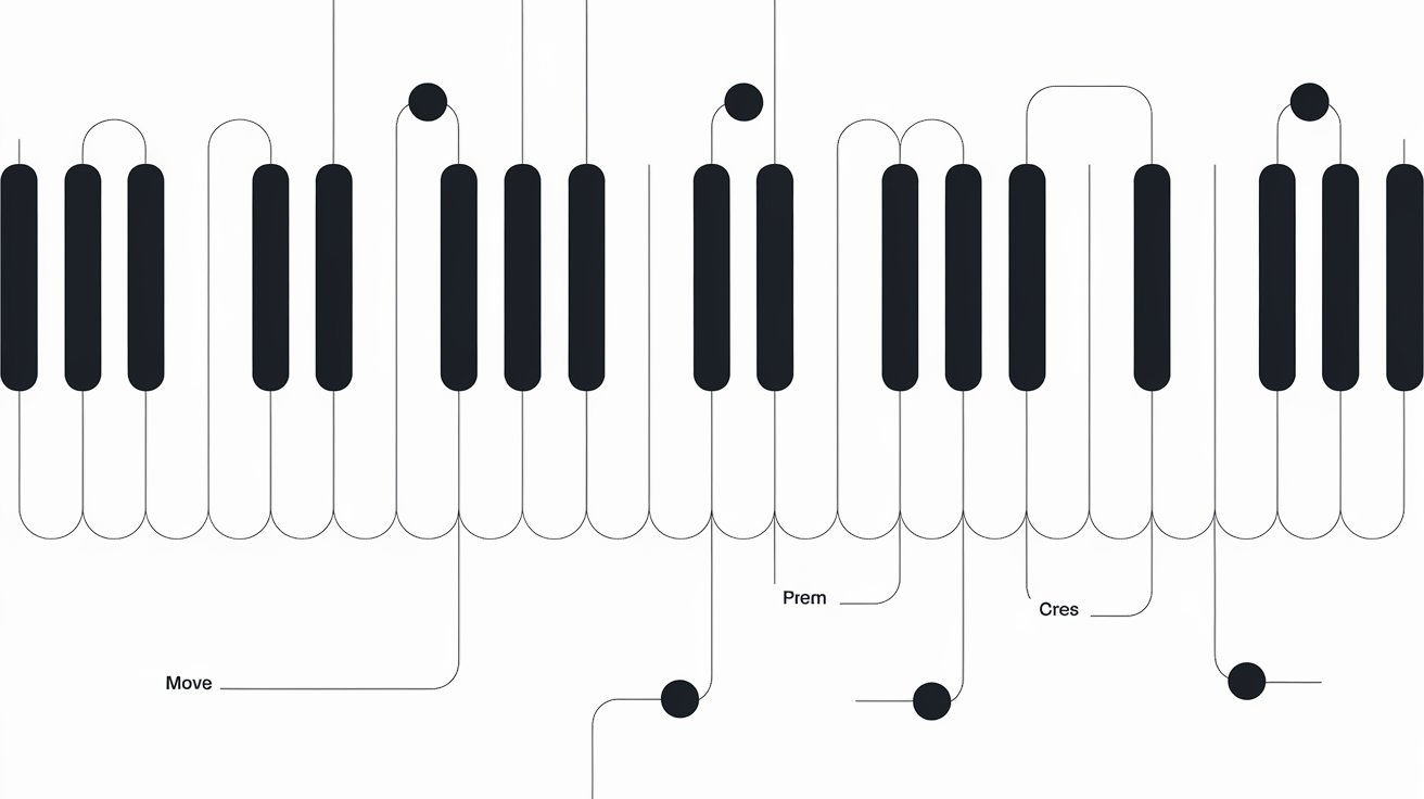 Tonleiter am Klavier - Abstraktes Bild