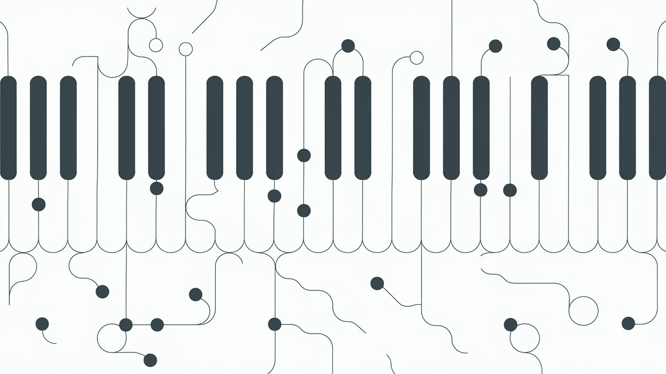 Tonleiter am Klavier - abstraktes Bild