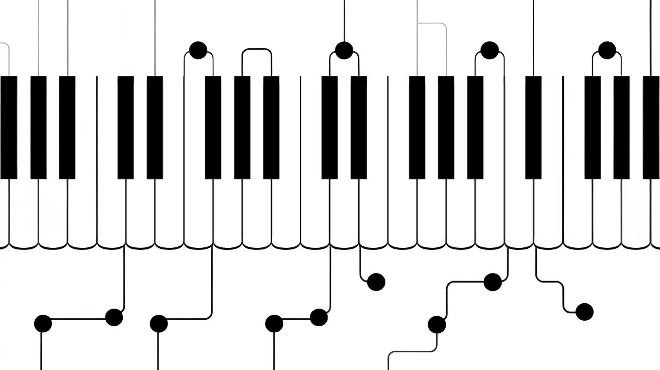 Tonleiter am Klavier - Abstraktes Bild